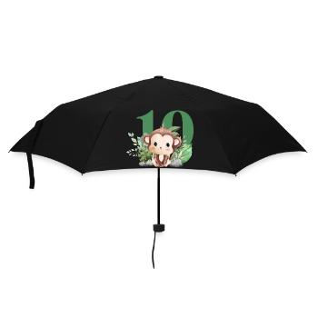 10th Birthday Monkey Safari - Umbrella (small) - black - Front