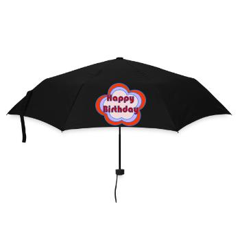 HAPPY BIRTHDAY. HAPPY BIRTHDAY. ANNIVERSARY. - Umbrella (small) - black - Front