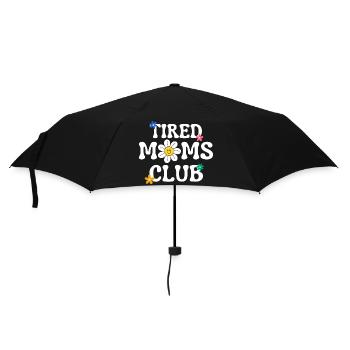Tired Moms Club With Groovy Text - Umbrella (small) - black - Front