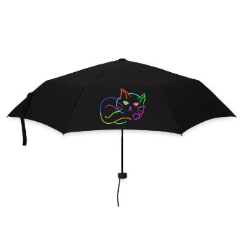 rainbow, cat, colorful, colorful, kids - Umbrella (small) - black - Front