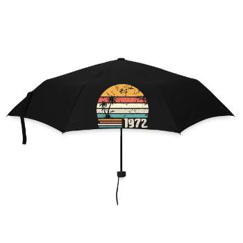 1972 Geburtstagsgeschenk - Made in 1972 Retro 1972 - Regenschirm (klein) - Schwarz - Vorne