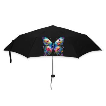 Schmetterling - Regenschirm (klein) - Schwarz - Vorne