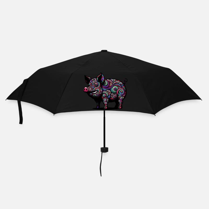 Colorful Pig - Umbrella (small) - black