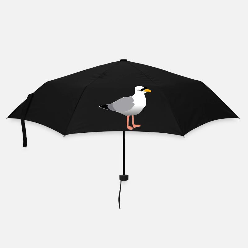 Coole Möwe - Regenschirm (klein) - Schwarz