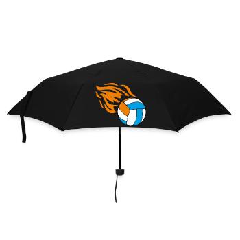 Fliegender flammender Volleyball - Regenschirm (klein) - Schwarz - Vorne