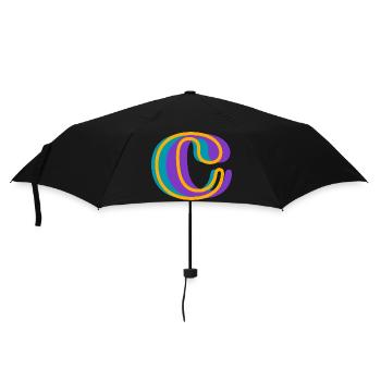 Letter c multicoloured - original gift idea - Umbrella (small) - black - Front