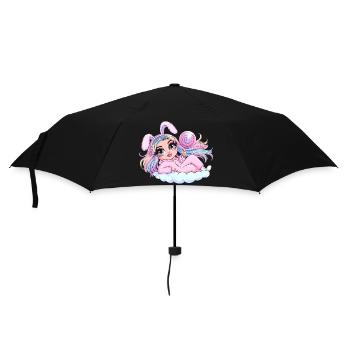 Whimsical Bunny Girl with Lollipop - Umbrella (small) - black - Front