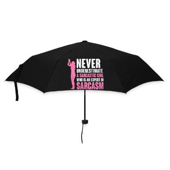Never Underestimate A Sarcastic Girl Sarcasm - Umbrella (small) - black - Front