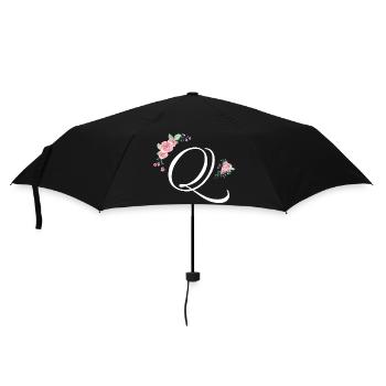 Buchstabe q Blumen - Regenschirm (klein) - Schwarz - Vorne