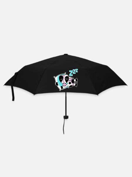 Schlafende Kuh - Regenschirm (klein) - Schwarz