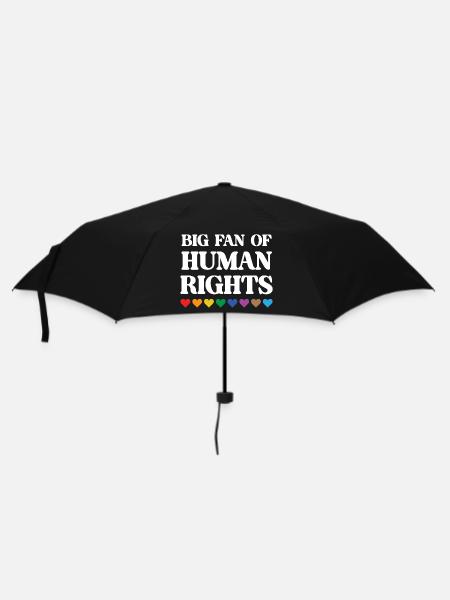 LGBTQ Pride Month - Großer Fan der Menschenrechte - Regenschirm (klein) - Schwarz