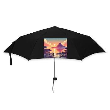Île de Jeju Corée Vent Volcan Coucher de soleil Vacances Asie - Parapluie standard - noir - Devant