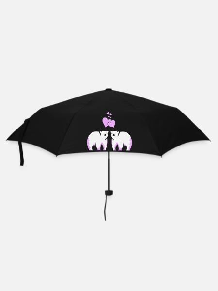 Ours polaires amoureux - Parapluie standard - noir