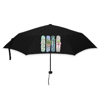 Gartenliebe Naturfreund Florales Motiv - Regenschirm (klein) - Schwarz - Vorne