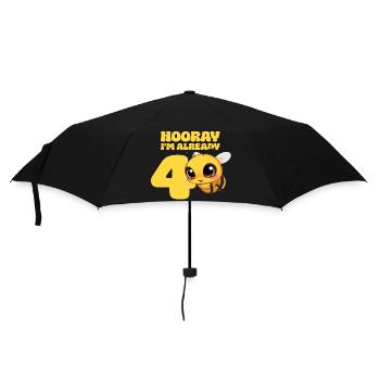 Biene - Hourra j’ai déjà 4 ans - Parapluie standard - noir - Devant