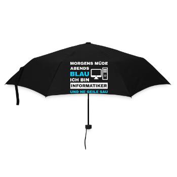 informatiker Programmierer Admin Sprüche Lustig - Regenschirm (klein) - Schwarz - Vorne