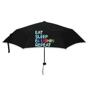 Artist Painter Graphic Eat Sleep Brushin Repeat - Umbrella (small) - black - Front
