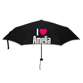 I Love Amelia Pinkes Herz Ich liebe Amelia - Regenschirm (klein) - Schwarz - Vorne