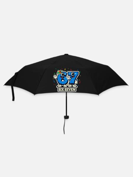 67 Six Seven Meme Karneval Kostüm Lustig Fasching - Regenschirm (klein) - Schwarz