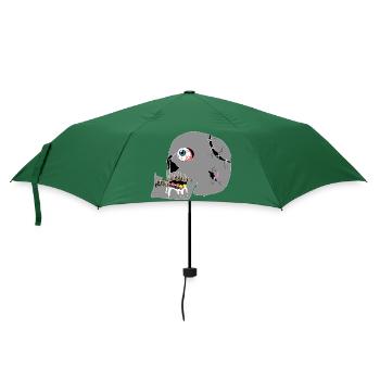 Schädel - Regenschirm (klein) - Flaschengrün - Vorne