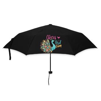 Santé oiseau Bam Carreaux de Mahjong Drôles - Parapluie standard - noir - Devant