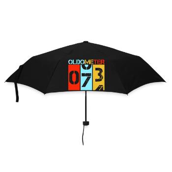 Oldometer 73 Funny 73rd Birthday Retro Design - Umbrella (small) - black - Front
