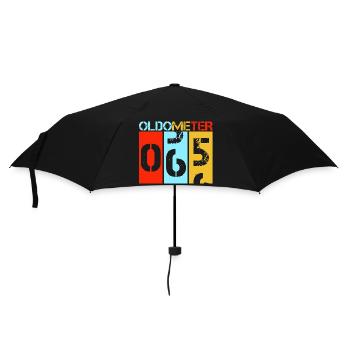 Oldometer 65th Birthday Retro Speedometer Art - Umbrella (small) - black - Front