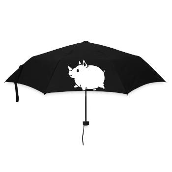Nashorn süß Cartoon Silhouette - Regenschirm (klein) - Schwarz - Vorne