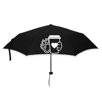 Pfote Kaffee Tasse Outline - Regenschirm (klein) - Schwarz - Vorne