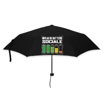 Niveau De Batterie Sociale Humour Introverti - Parapluie standard - noir - Devant
