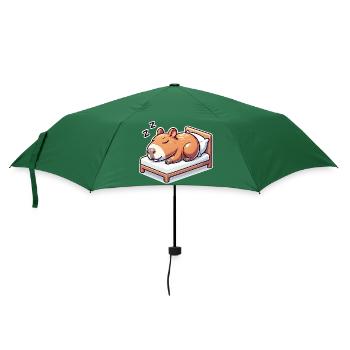 Schlafender Capybara - Regenschirm (klein) - Flaschengrün - Vorne