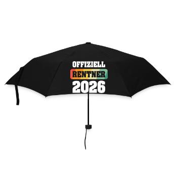 Offiziell Rente Rentner 2026 - Regenschirm (klein) - Schwarz - Vorne