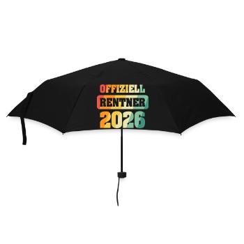 Offiziell Rentner 2026 - Regenschirm (klein) - Schwarz - Vorne