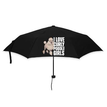 Ich liebe Curly Pudel Mädchen Pudel Hund - Regenschirm (klein) - Schwarz - Vorne