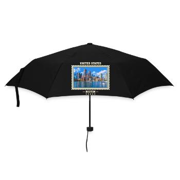 Vereinigte Staaten Boston Vintage Reisemarke - Regenschirm (klein) - Schwarz - Vorne