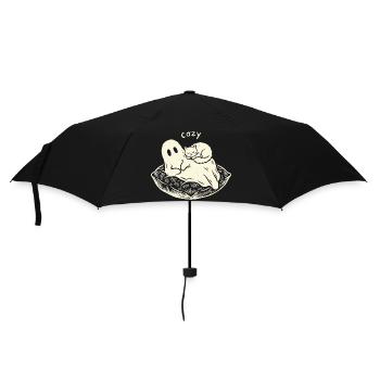 Cozy Ghost Süße Katze Gespenst Geschenk - Regenschirm (klein) - Schwarz - Vorne