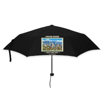 Vereinigte Staaten Salt Lake City Vintage Marke - Regenschirm (klein) - Schwarz - Vorne
