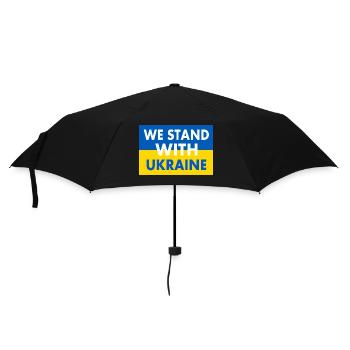 We stand with ukraine - Regenschirm (klein) - Schwarz - Vorne