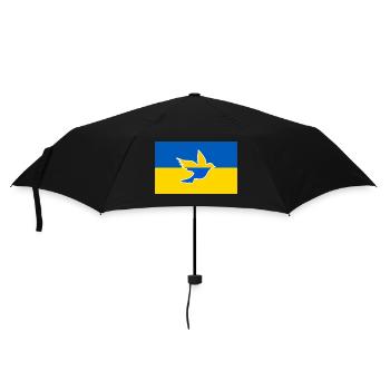 Ukraine friedenstaube - Regenschirm (klein) - Schwarz - Vorne
