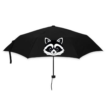 Waschbären süßer Cartoon Waschbär 9 - Regenschirm (klein) - Schwarz - Vorne