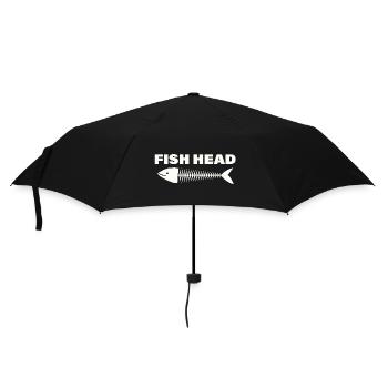 fish head - Umbrella (small) - black - Front