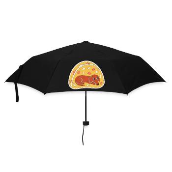 Dachshund Pizza Slice Funny Dog Art - Umbrella (small) - black - Front
