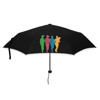 Joggers in action - Umbrella (small) - black - Front