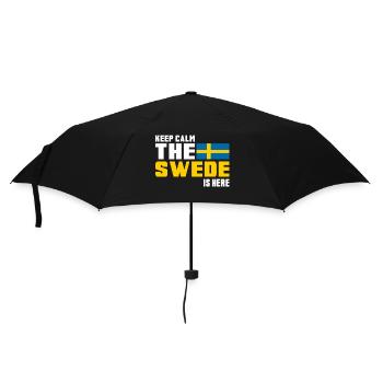 Keep Calm The Swede is Here/ Schweden Geschenk - Regenschirm (klein) - Schwarz - Vorne
