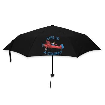 Avion - la vie est un voyage - Parapluie standard - noir - Devant