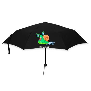 Nicht hetzen, dicke Schnecke, fett, laufen, - Regenschirm (klein) - Schwarz - Vorne