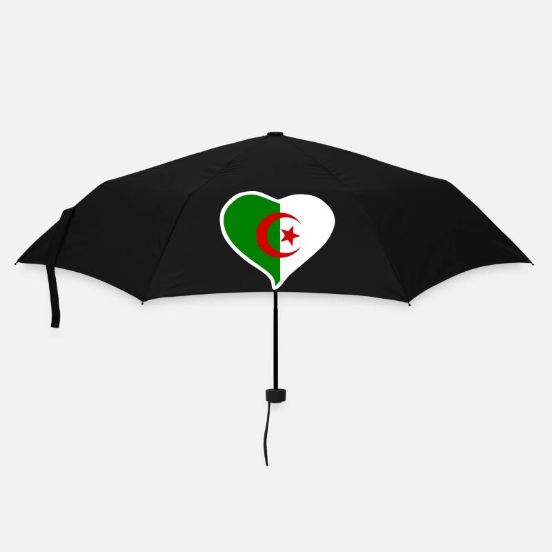 Drapeau coeur Algérie - Parapluie standard - noir