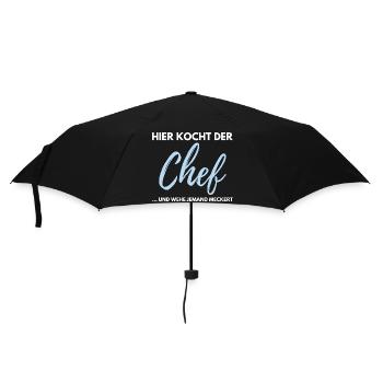 Chef Koch Kochen Papa Vater Küche Familie - Regenschirm (klein) - Schwarz - Vorne