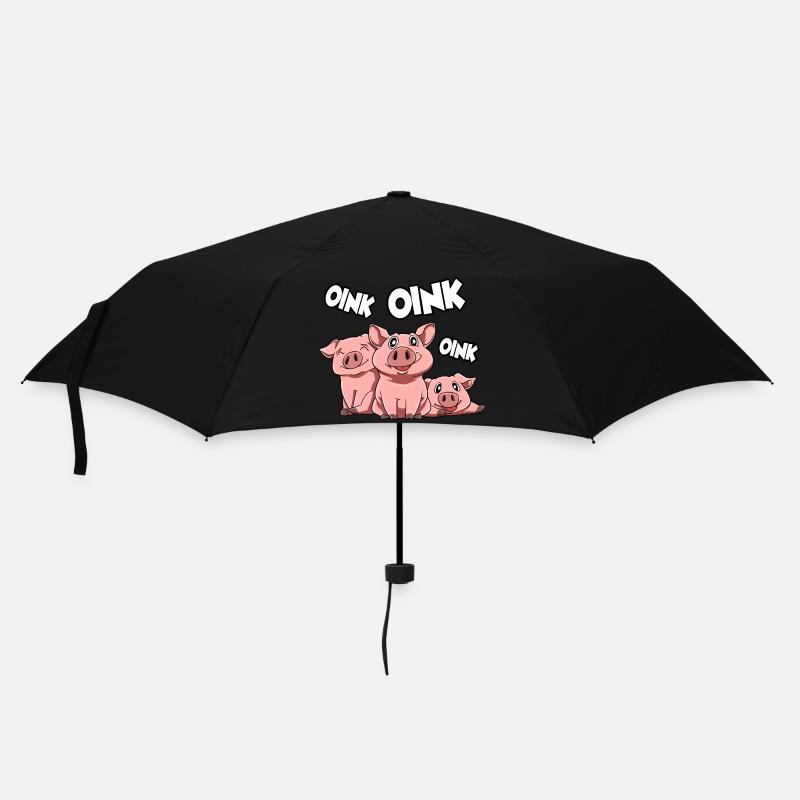 Schweinchen Schwein Oink - Regenschirm (klein) - Schwarz