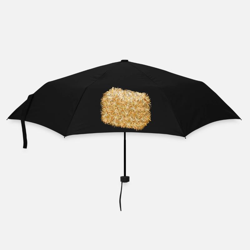 ein Strohballen in schimmernden goldenen Farben - Regenschirm (klein) - Schwarz